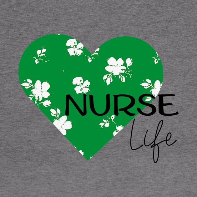 Nurse Life design green hart by Anines Atelier